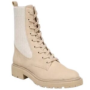 NWT Sam Edelman Water Repellent Lydell Combat Boots Color: SESAME Lug Sole